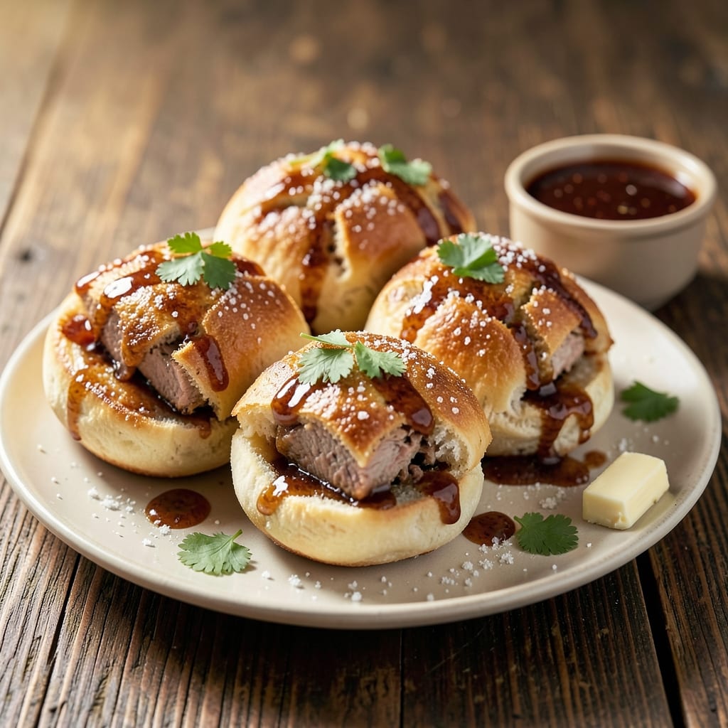 Baked Barbecue Pork Buns Recipe: Glazed Sweetness and Flaky Layers