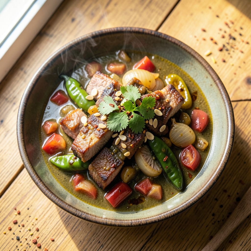 Award-Winning Colorado Pork Green Chili Recipe: Smoky Hatch Pepper Heat With Melted Cheese Topping