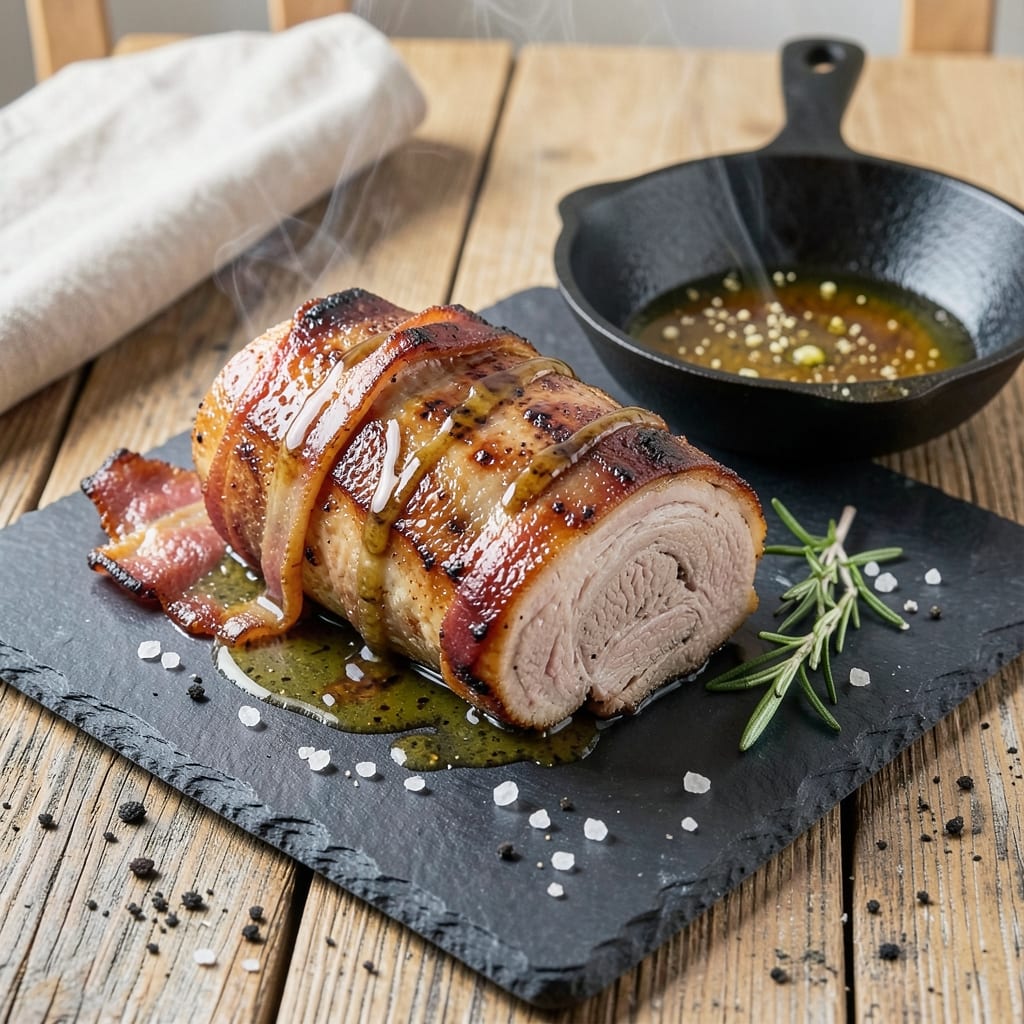 Bacon-Wrapped Pork Tenderloin Grill Recipe: Smoky Char and Crispy Edges in 25 Minutes