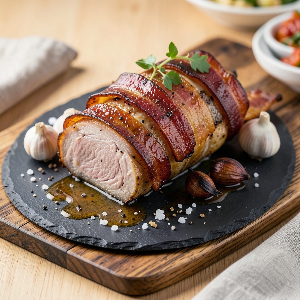 Bacon-Wrapped Pork Tenderloin Roast Recipe: Smoky Crispy Bark Meets Juicy Center