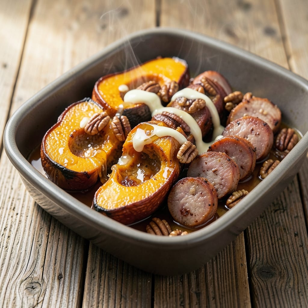 Acorn Squash and Pork Sausage Recipe: Roasted Caramelized Sweetness with Crispy Edges