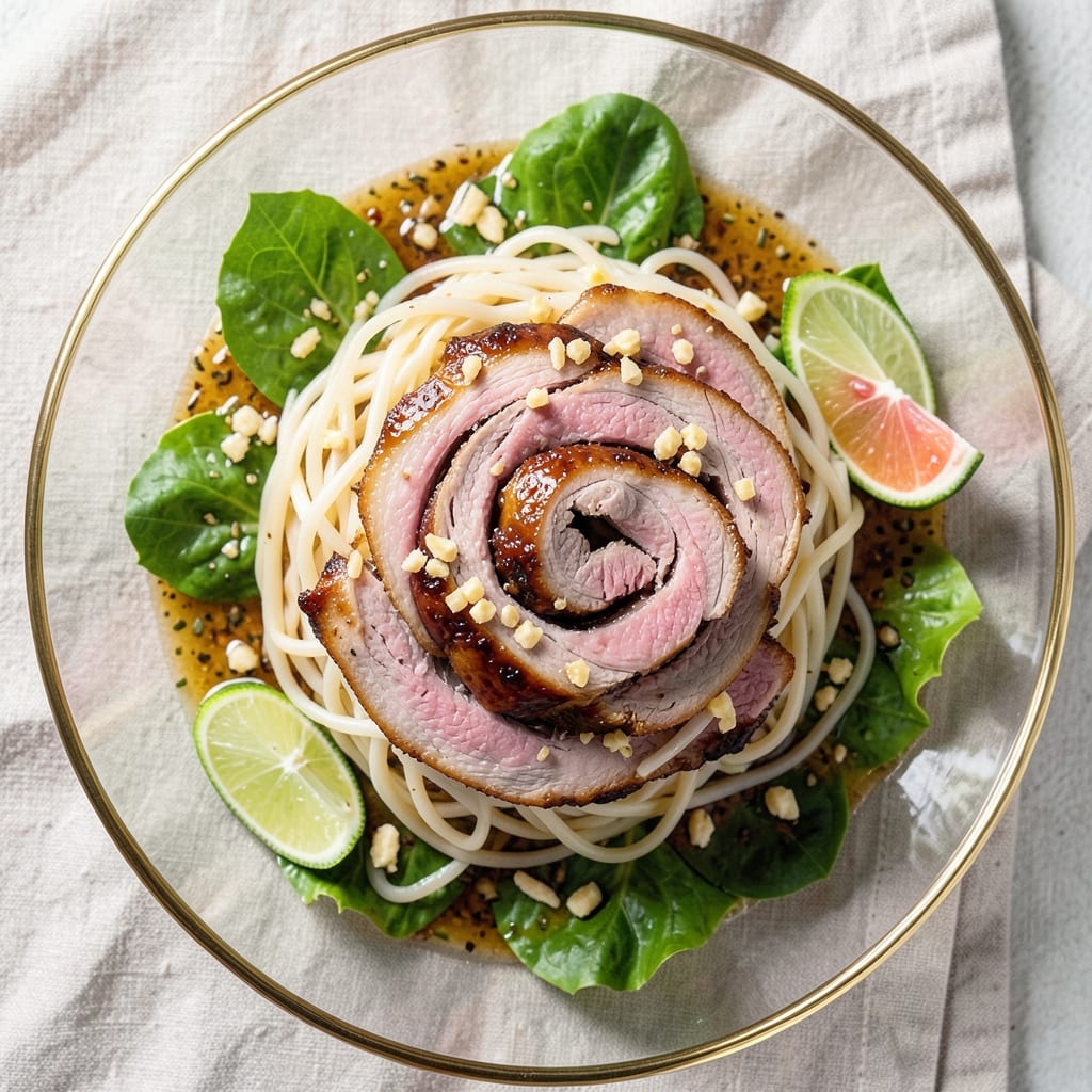 Asian Pork Salad Recipe: Crunchy Rice Noodles with Tangy Lime Dressing