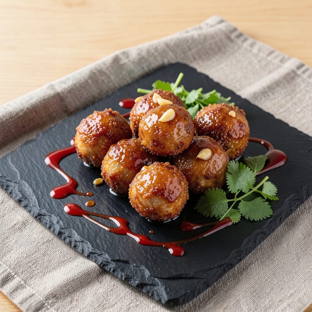 Asian Pork Balls Recipe: Glossy Soy-Glazed Bites with Crunchy Edges