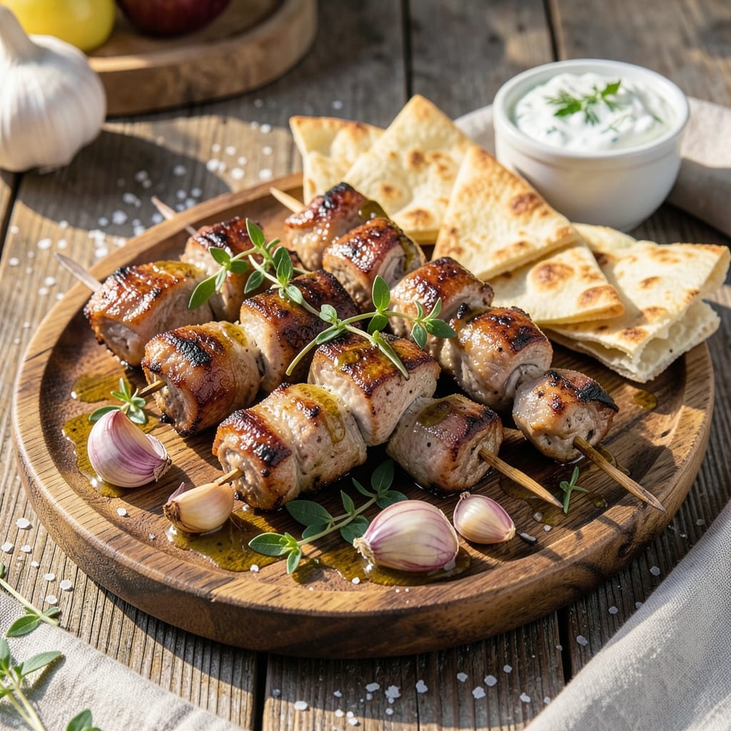Authentic Pork Souvlaki Recipe: Charcoal-Kissed Skewers with Lemon-Garlic Bite