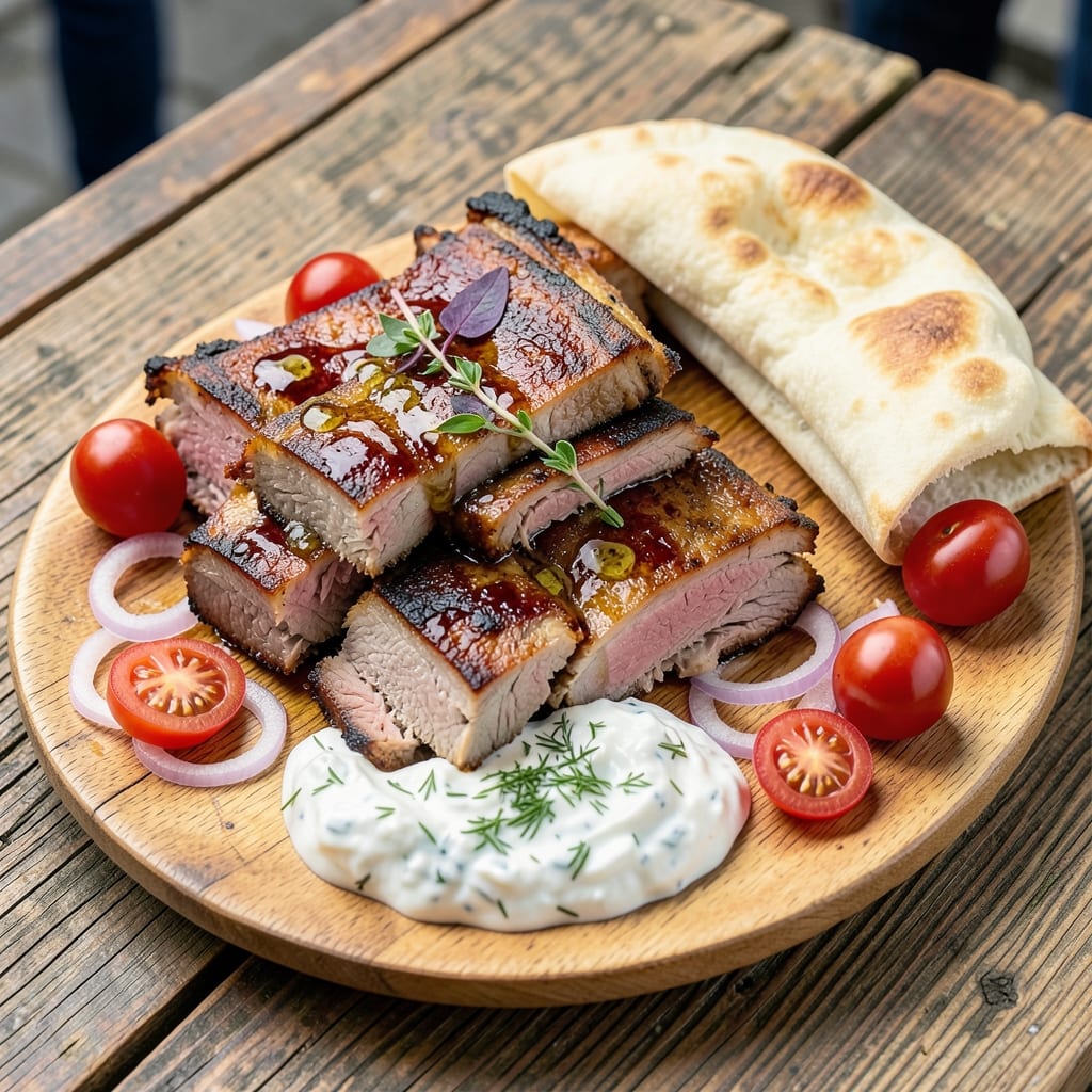 Authentic Greek Pork Gyros Recipe: Charred, Shaved Magic with Tzatziki Kiss