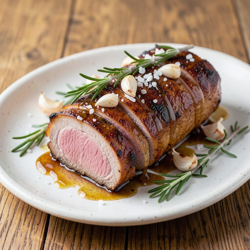 1-2 Pork Loin Recipe: Garlic-Herb Crust With Juicy Centers