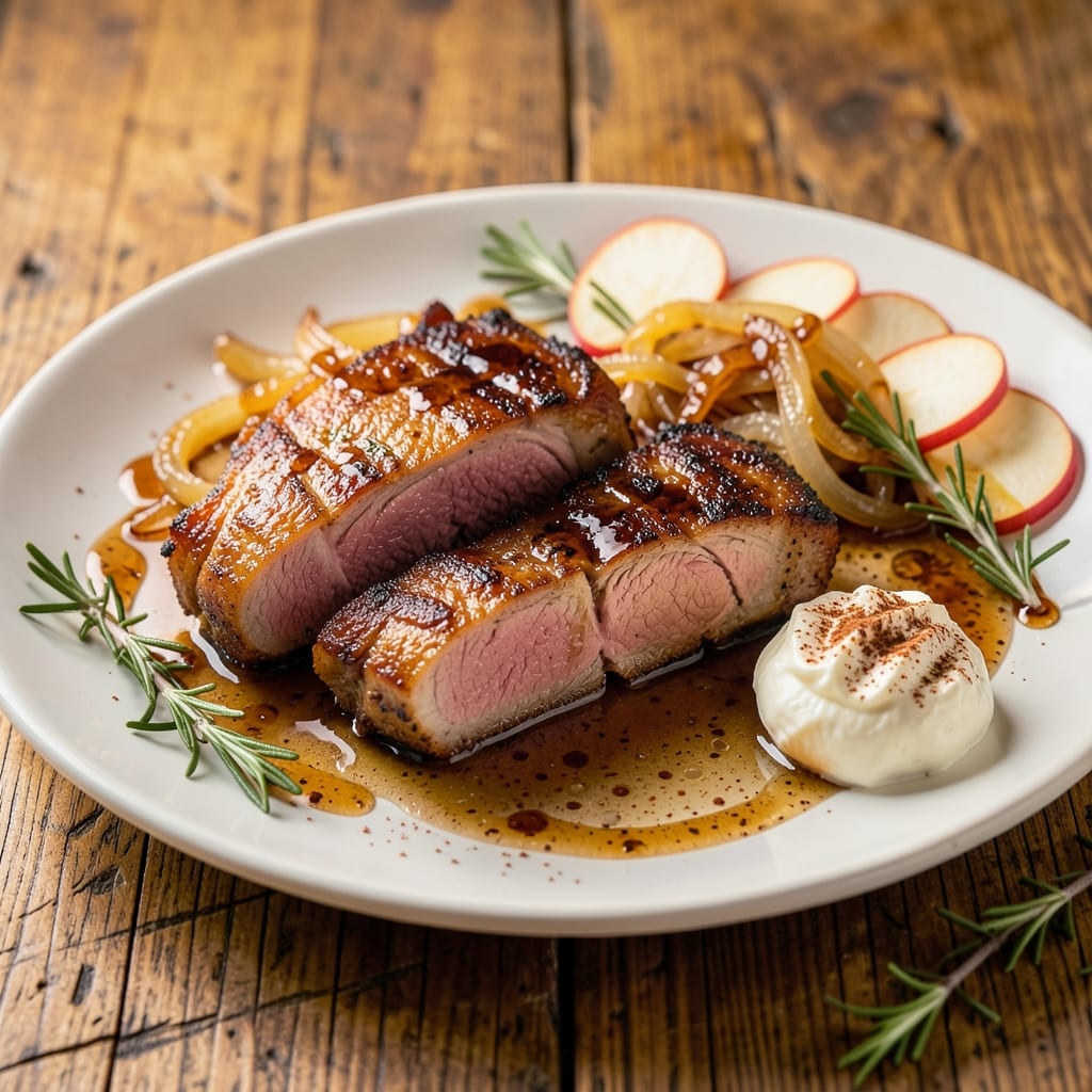 Autumn Pork Chops Recipe: Maple-Bourbon Glaze with Caramelized Onions